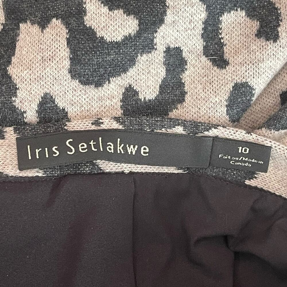 Iris Setlakwe Cheetah Leopard Print Wool Blend Pencil Midi Skirt Size 10 - Picture 4 of 9